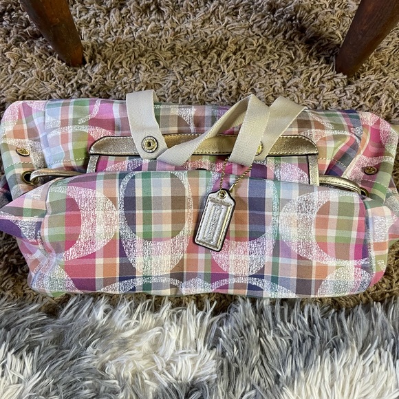 Coach Madras Pastel Plaid Backpack main image 7